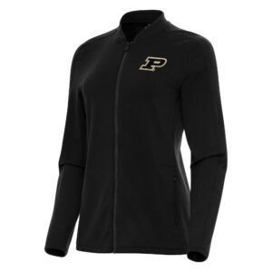 Women's Antigua Black Purdue Boilermakers Continual Full-Zip Jacket