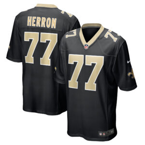 Men's Nike Justin Herron  Black New Orleans Saints  Game Jersey