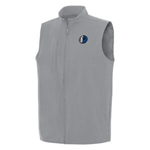 Men's Antigua Gray Dallas Mavericks Regard Full-Zip Vest
