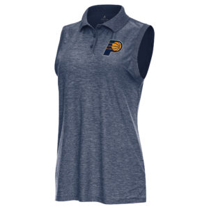 Women's Antigua  Heather Navy Indiana Pacers Recap Sleeveless Polo