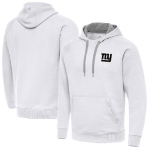 Men's Antigua White New York Giants Victory Pullover Hoodie