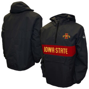 Men's Franchise Club Black Iowa State Cyclones Alpha Anorak Quarter-Zip Pullover Hoodie Jacket