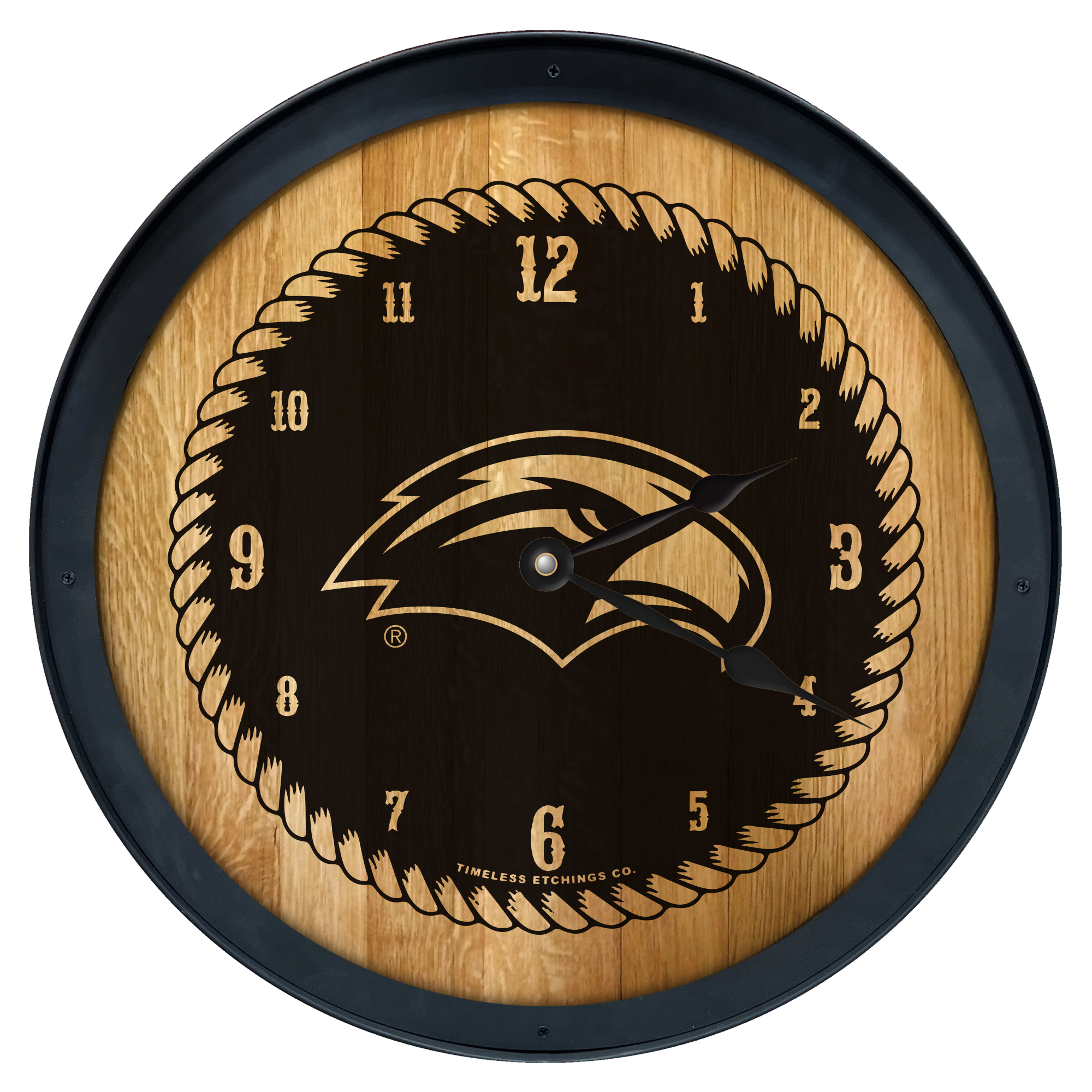 Brown Southern Miss Golden Eagles 2' Barrelhead Clock