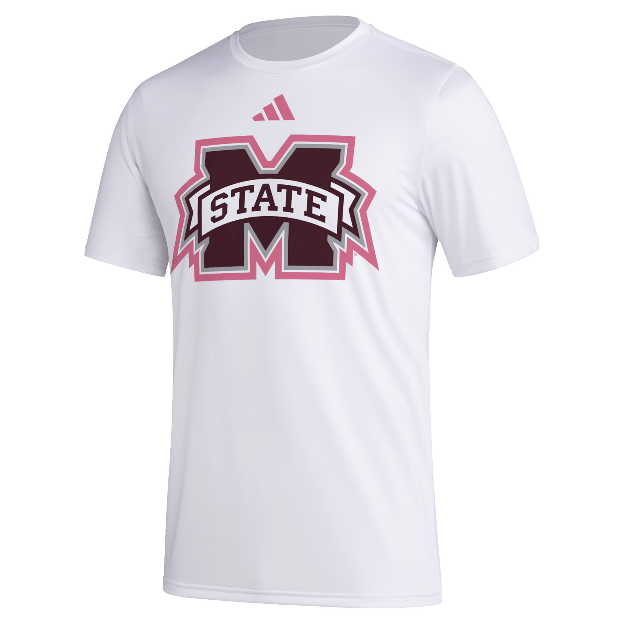Men's adidas White Mississippi State Bulldogs Pregame AEROREADY T-Shirt - Image 3