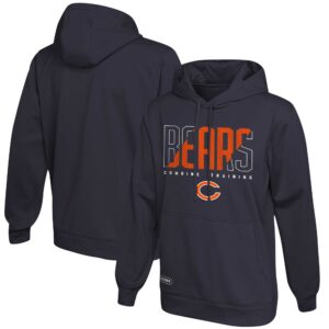 Men's Navy Chicago Bears Backfield Combine Authentic Pullover Hoodie