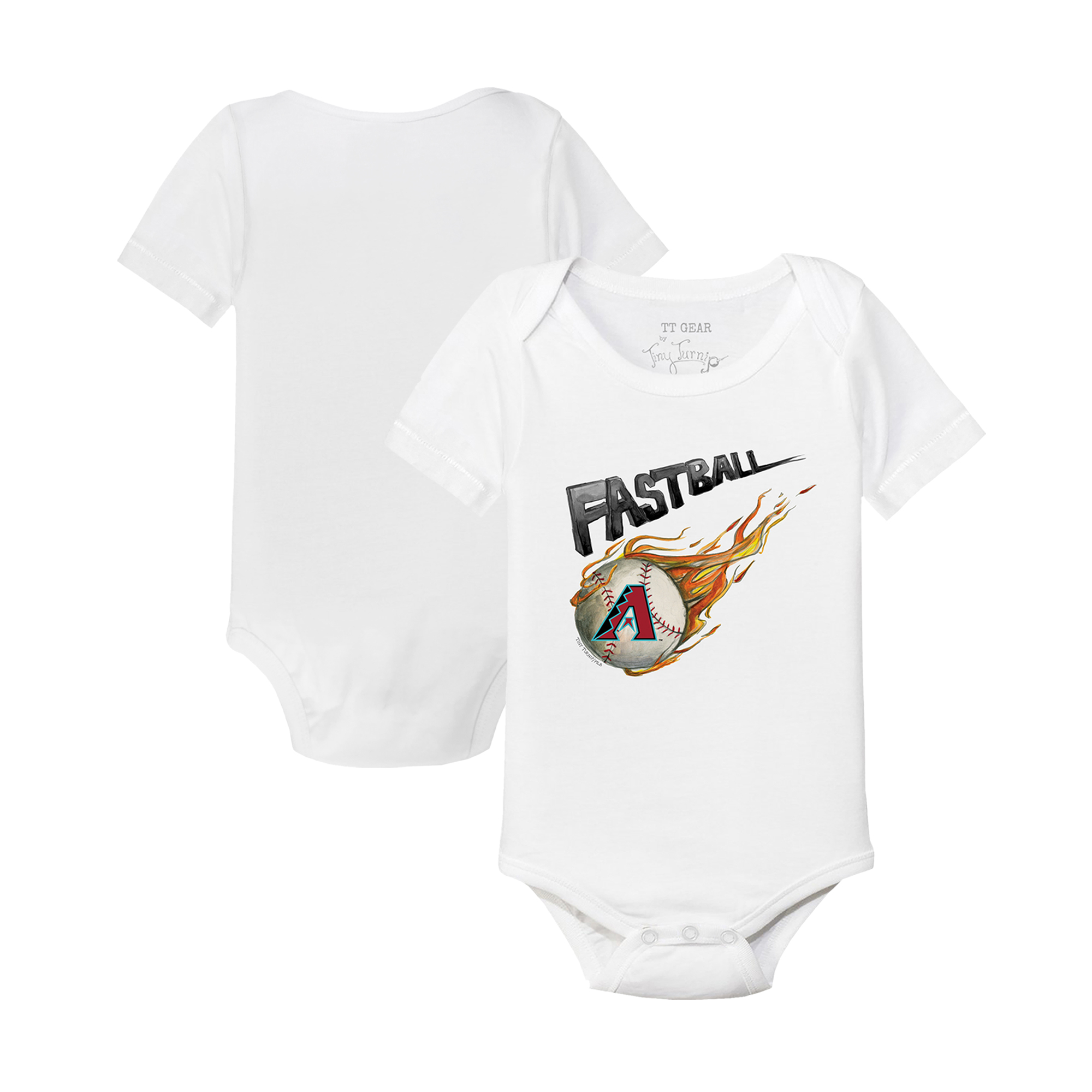 Infant Tiny Turnip White Arizona Diamondbacks Fastball Bodysuit