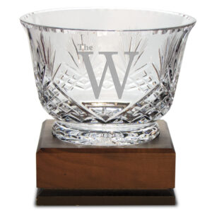 Mississippi University for Women Owls 5" x 7.5" Medium Handcut Crystal Footed Revere Bowl