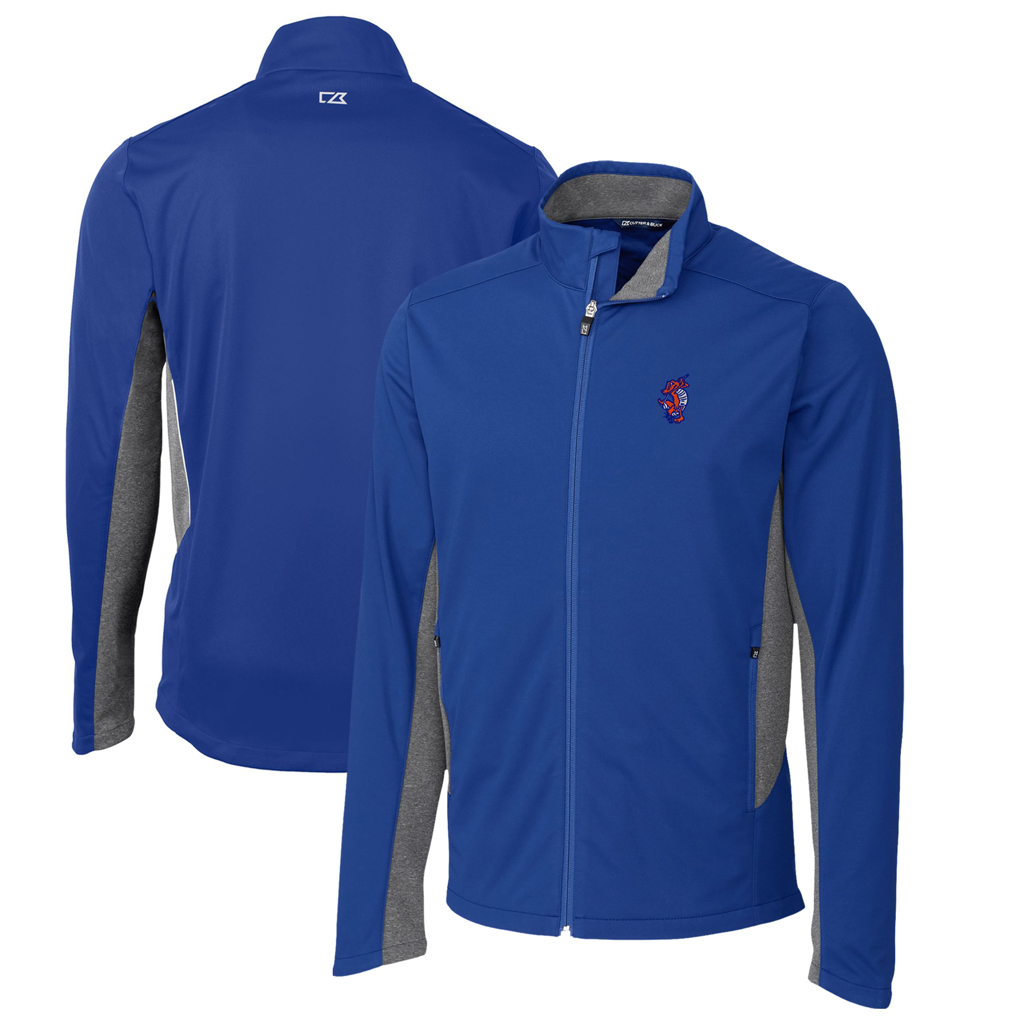 Men's Cutter & Buck Royal Florida Gators Swinging Gator Navigate Softshell Full-Zip Jacket - Image 5