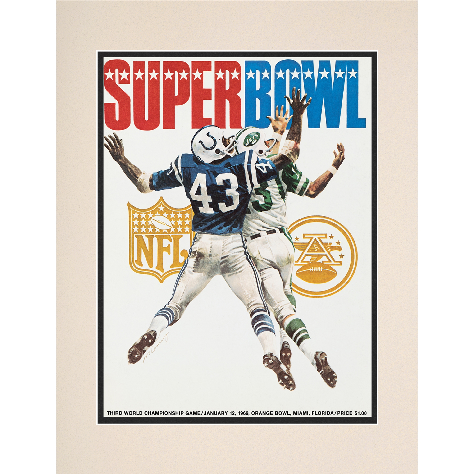 1969 Jets vs. Colts 10.5" x 14" Matted Super Bowl III Program