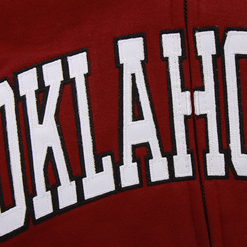 Women's Stadium Athletic Crimson Oklahoma Sooners Arched Name Full-Zip Hoodie - Image 3