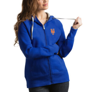 Women's Antigua Royal New York Mets Victory Full-Zip Hoodie