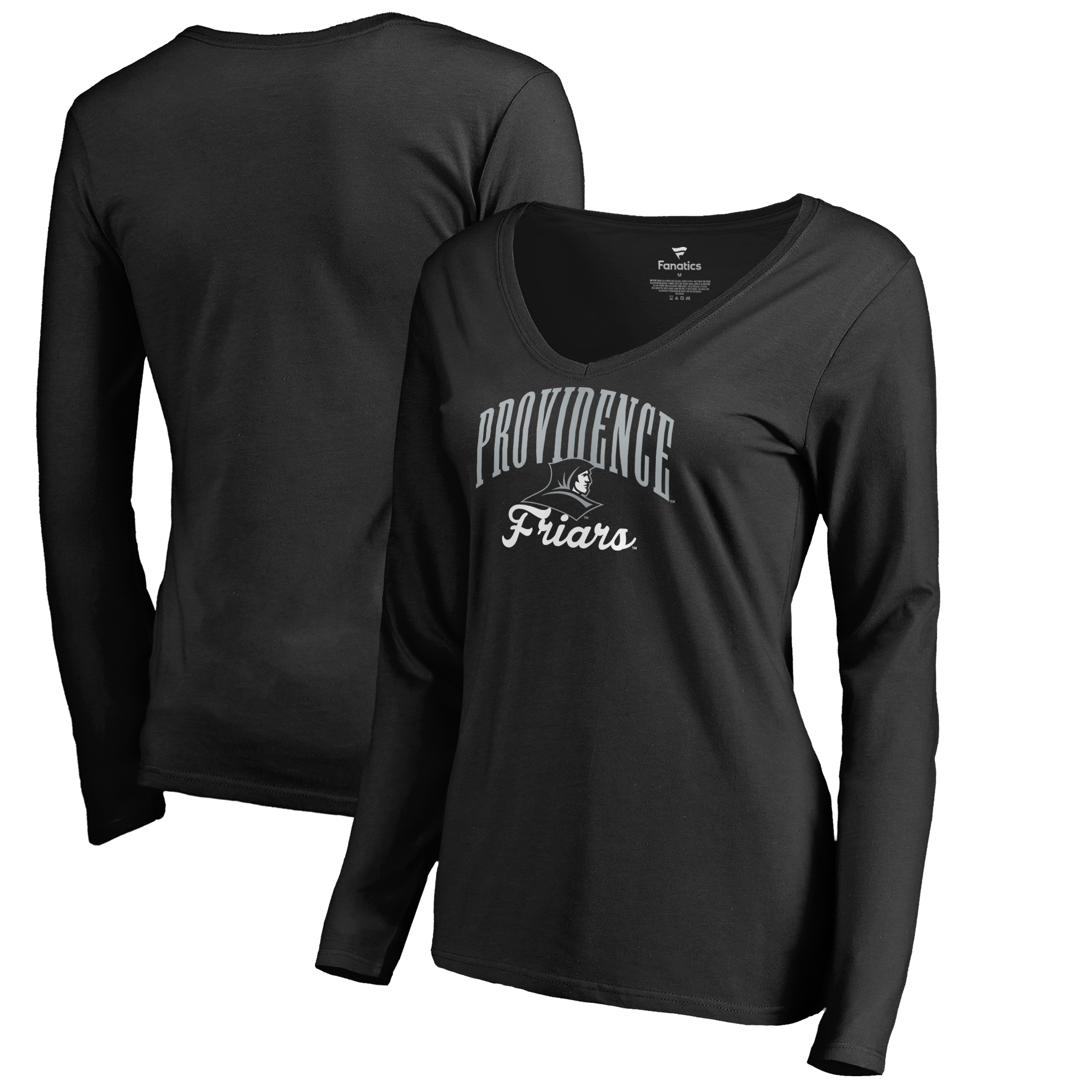 Women's Black Providence Friars Victory Script V-Neck Long Sleeve T-Shirt - Image 2