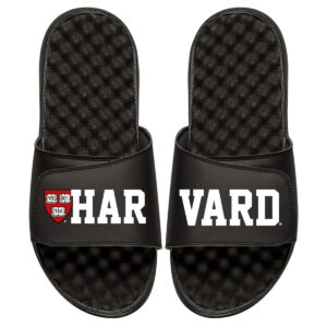 Youth ISlide Black Harvard Crimson Split Slide Sandals
