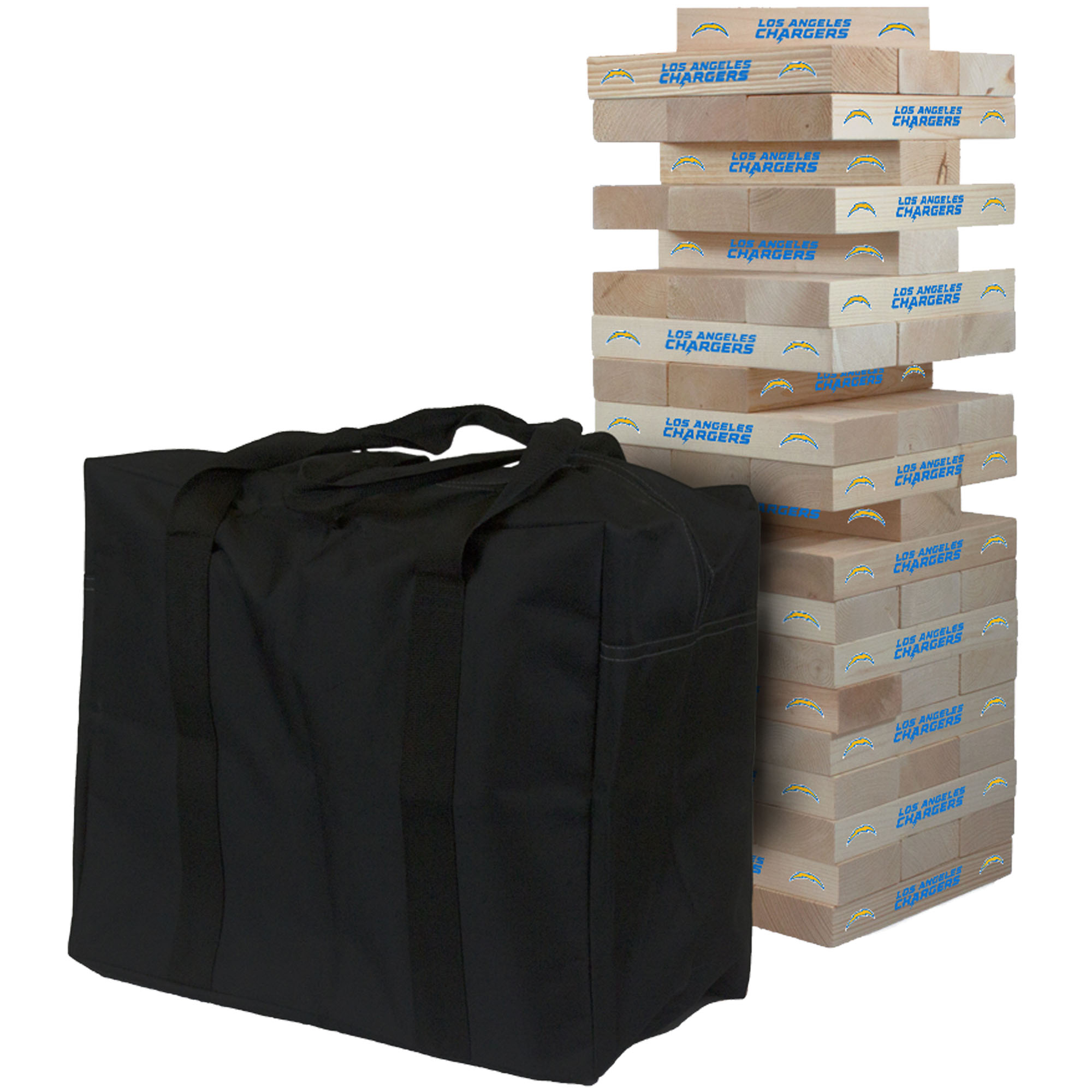 Los Angeles Chargers Giant Wooden Tumble Tower Game - Image 2