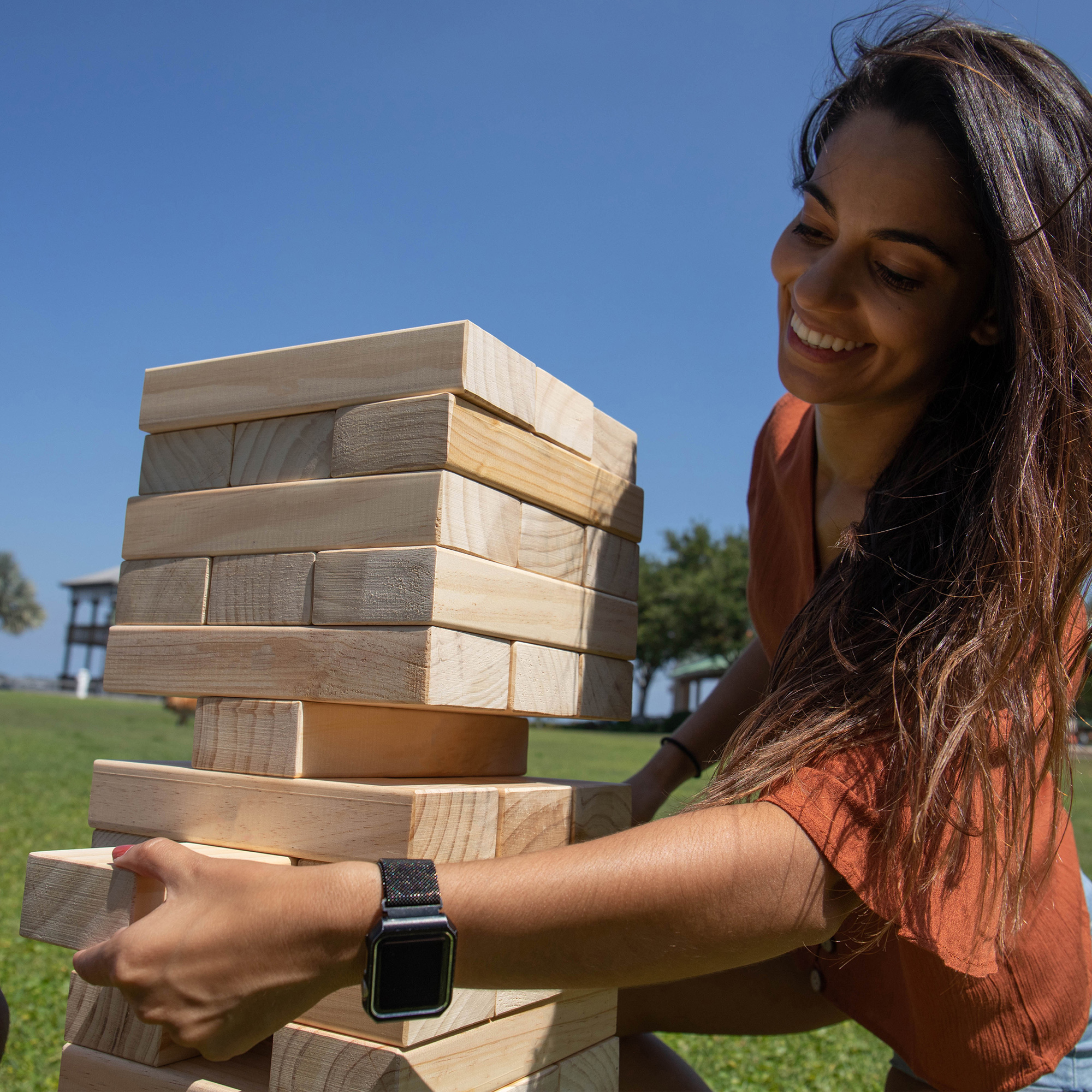 Los Angeles Chargers Giant Wooden Tumble Tower Game - Image 5