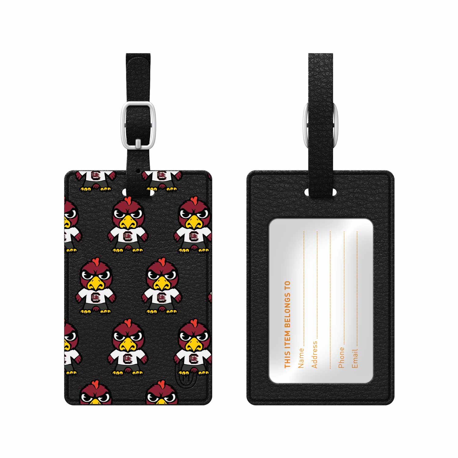Black South Carolina Gamecocks Mascot Tokyodachi Luggage Tag - Image 6