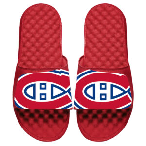 Youth ISlide Red Montreal Canadiens Blown Up Logo Slide Sandals
