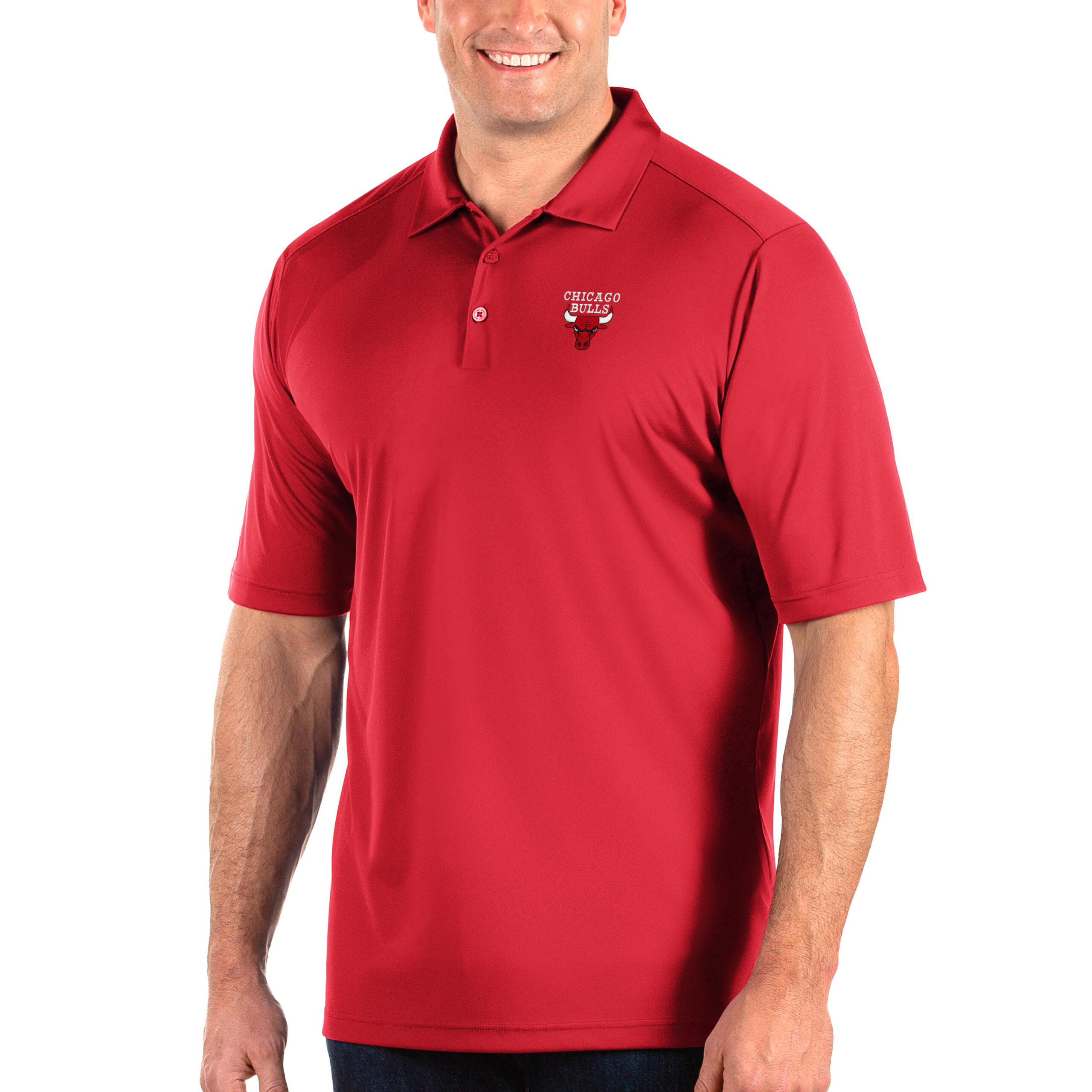 Men's Antigua Red Chicago Bulls Big & Tall Tribute Polo