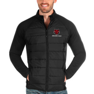 Men's Antigua Black Arkansas State Red Wolves Altitude Full-Zip Jacket
