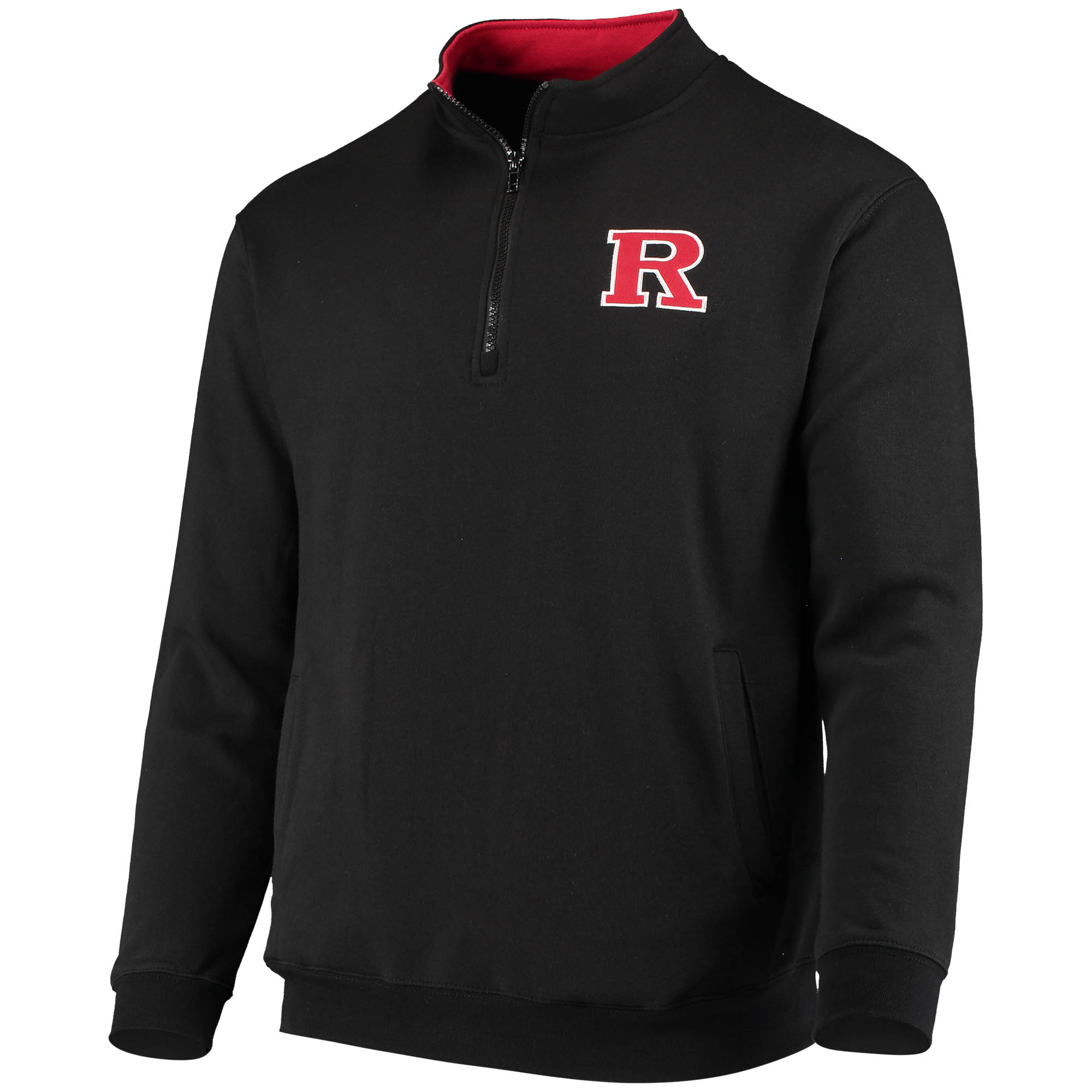 Men's Colosseum Black Rutgers Scarlet Knights Tortugas Logo Quarter-Zip Jacket - Image 5