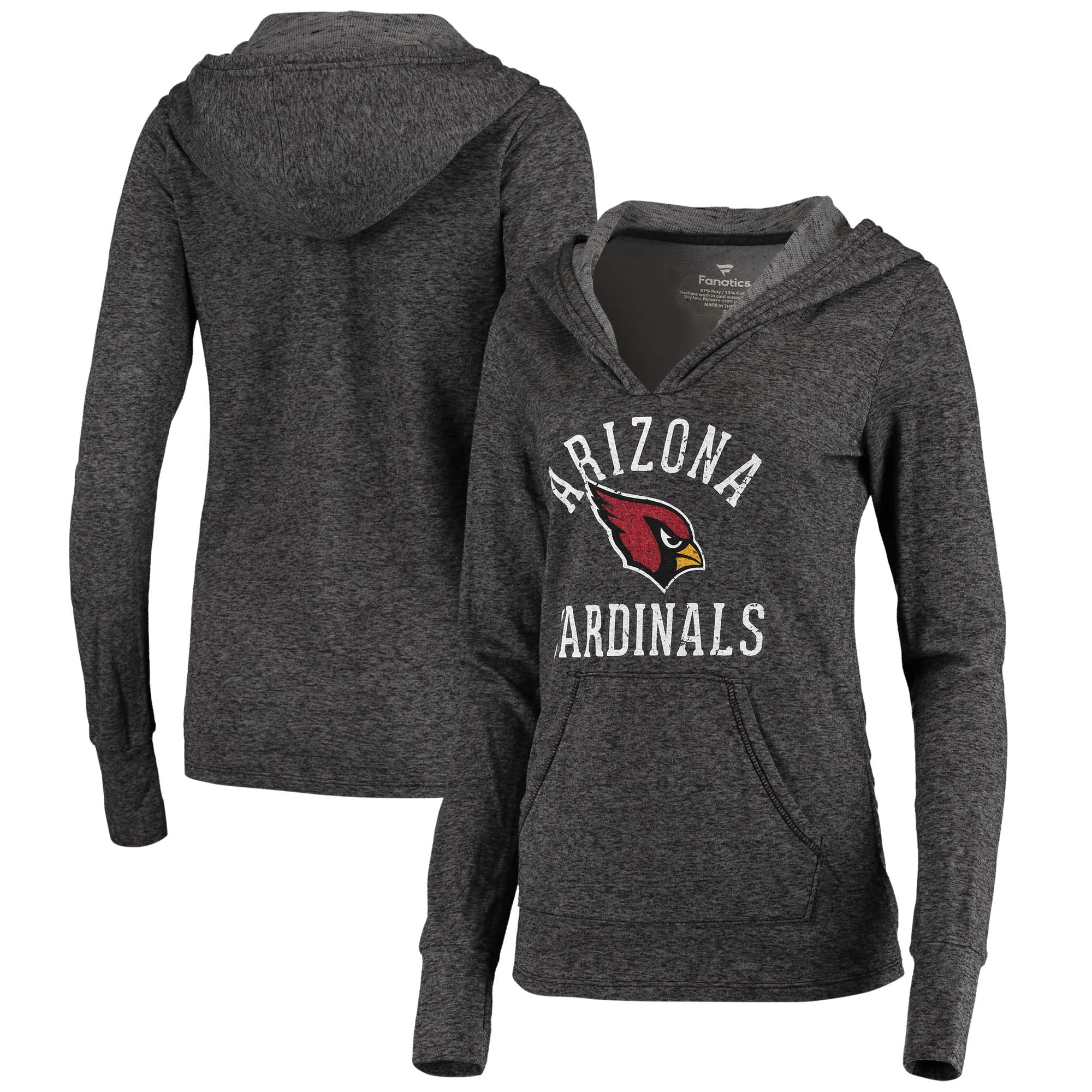 Women's Fanatics Black Arizona Cardinals Doubleface Slub Pullover Hoodie - Image 5