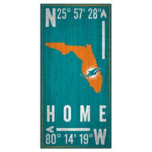 Miami Dolphins 6'' x 12'' Team Coordinate Sign