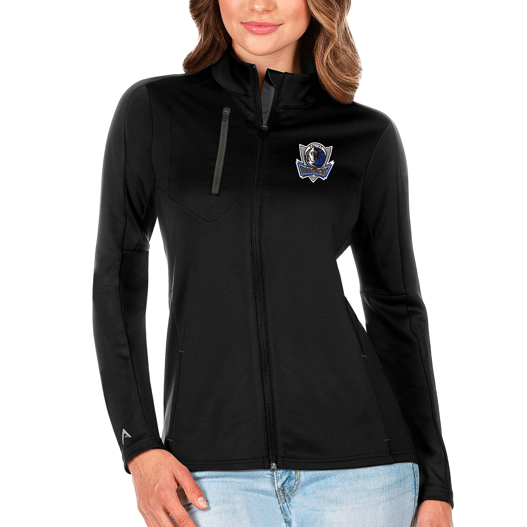 Women's Antigua Black Dallas Mavericks Generation Full-Zip Jacket