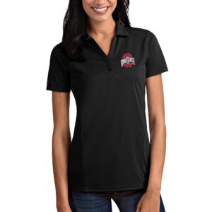 Women's Antigua Black Ohio State Buckeyes Tribute Polo