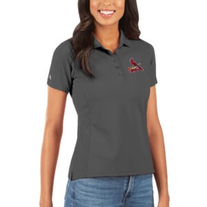 Women's Antigua Gray St. Louis Cardinals Legacy Pique Polo