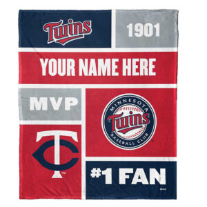The Northwest Group Minnesota Twins 50'' x 60'' Colorblock Personalized Sherpa Throw