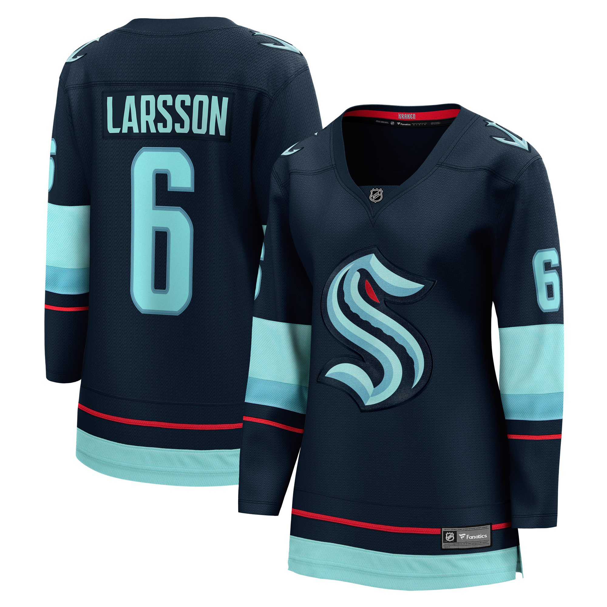 Women's Fanatics Adam Larsson Deep Sea Blue Seattle Kraken Home Breakaway Player Jersey - Image 2