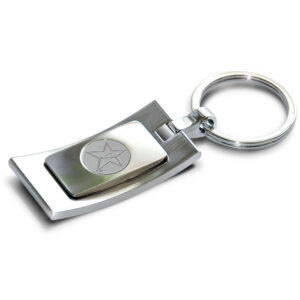 Silver Vanderbilt Commodores Team Logo Curve Key Ring