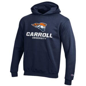 Youth Champion Navy Carroll University Pioneers Eco Powerblend Pullover Hoodie