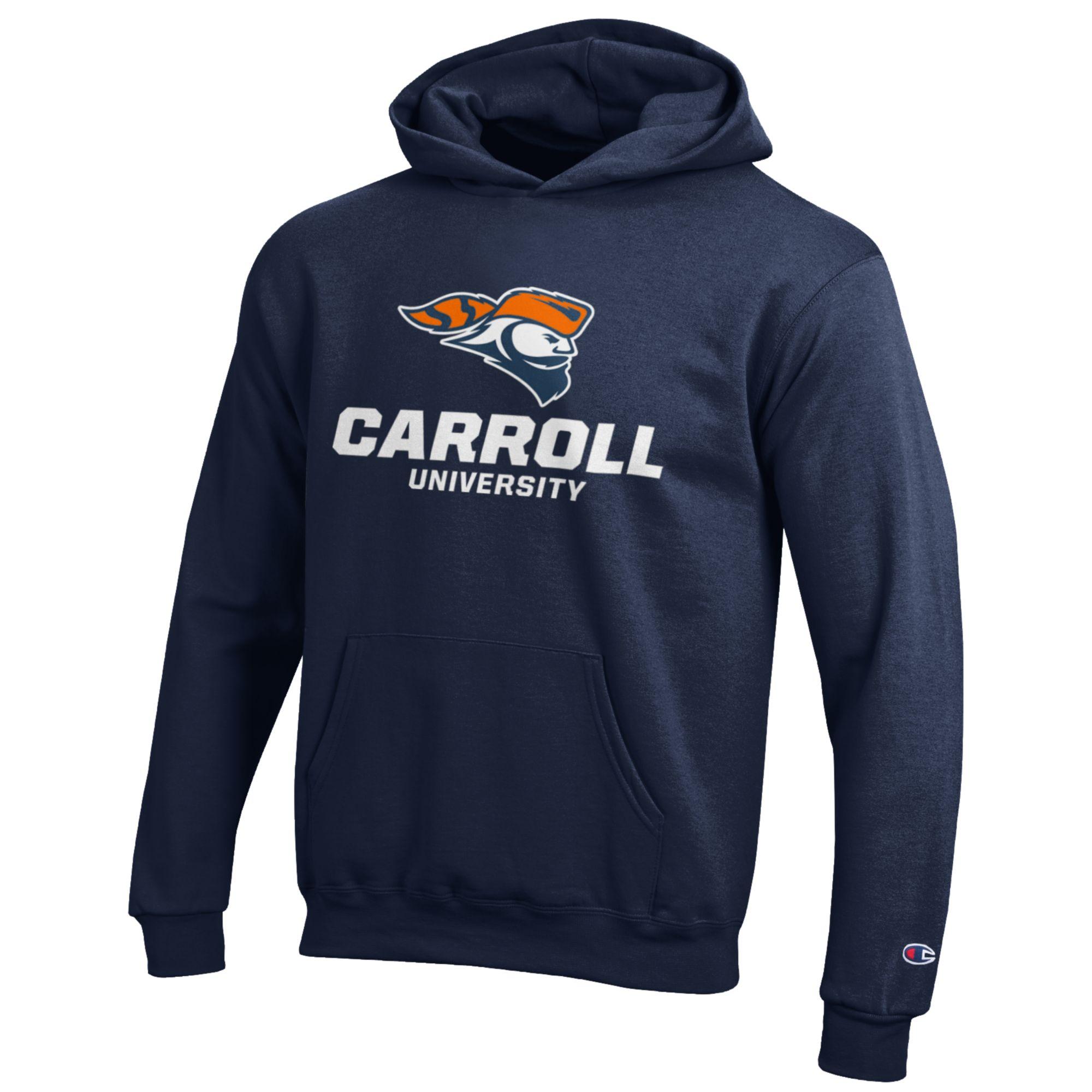 Youth Champion Navy Carroll University Pioneers Eco Powerblend Pullover Hoodie