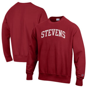 Men's Champion Red Stevens Institute of Technology Ducks Reverse Weave Fleece Crewneck Sweatshirt