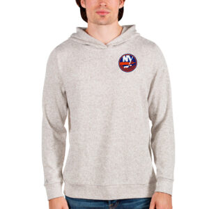 Men's Antigua Oatmeal New York Islanders Team Absolute Pullover Hoodie