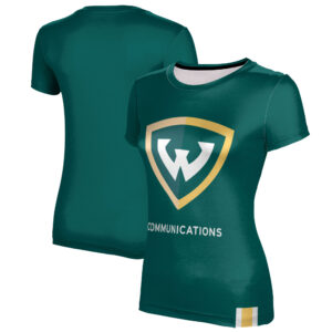 Women's Green Wayne State Warriors Communications T-Shirt