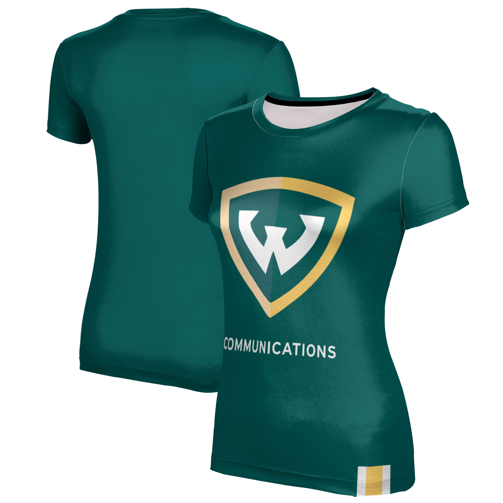 Women's Green Wayne State Warriors Communications T-Shirt