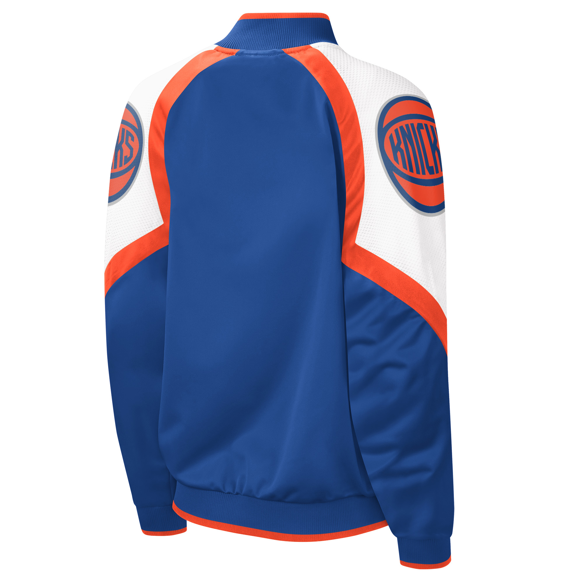 Women's Starter Blue/Orange New York Knicks Fan Girl Satin Raglan Full-Zip Jacket - Image 7