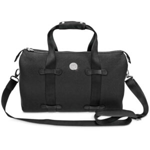 Black Pennsylvania Quakers Logo Leather Overnight Bag