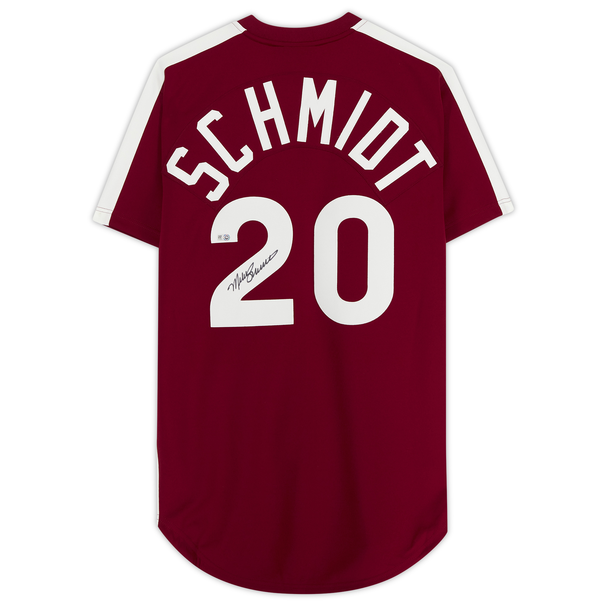 Mike Schmidt Burgundy Philadelphia Phillies Autographed Mitchell & Ness Authentic Jersey - Image 7