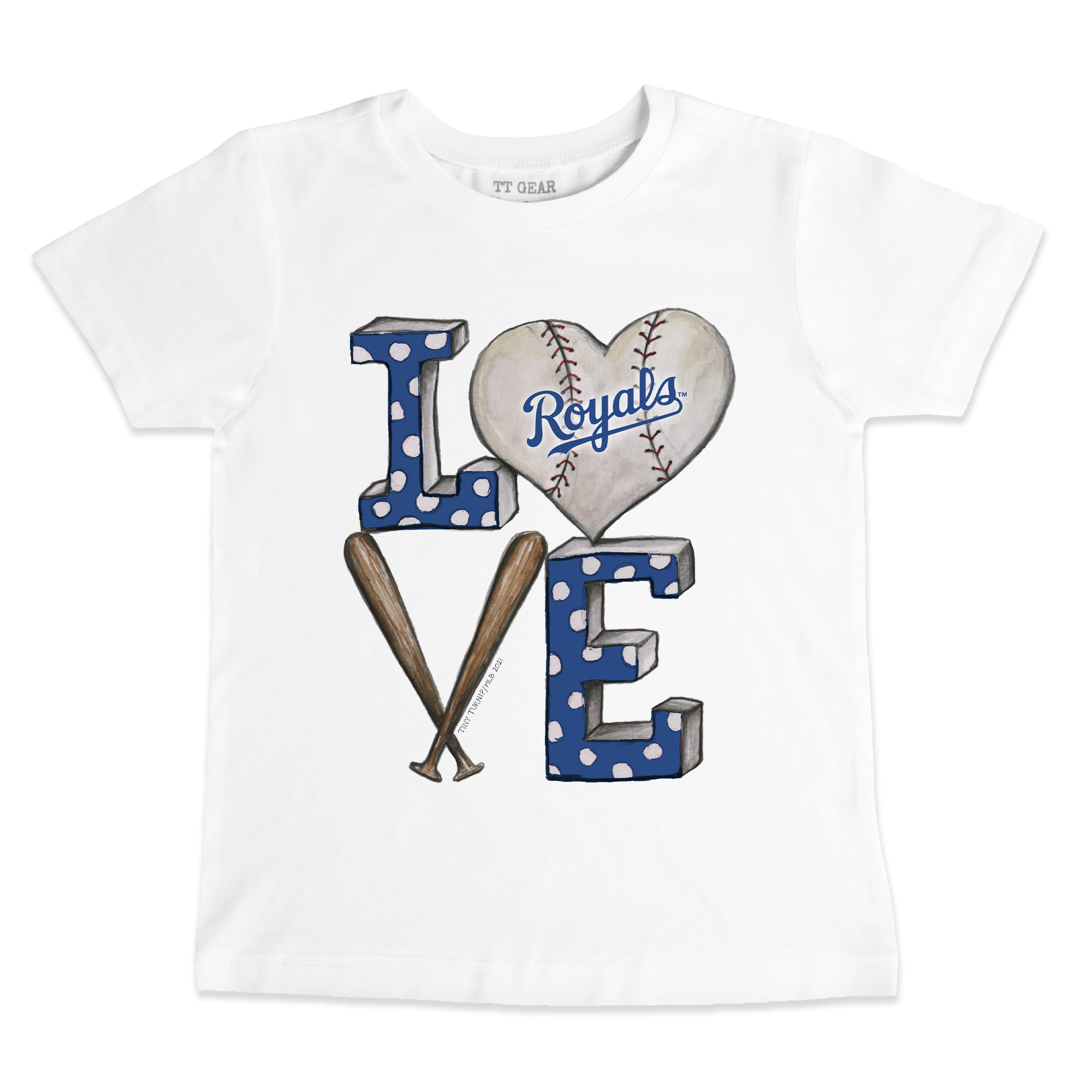 Infant Tiny Turnip White Kansas City Royals Baseball Love T-Shirt