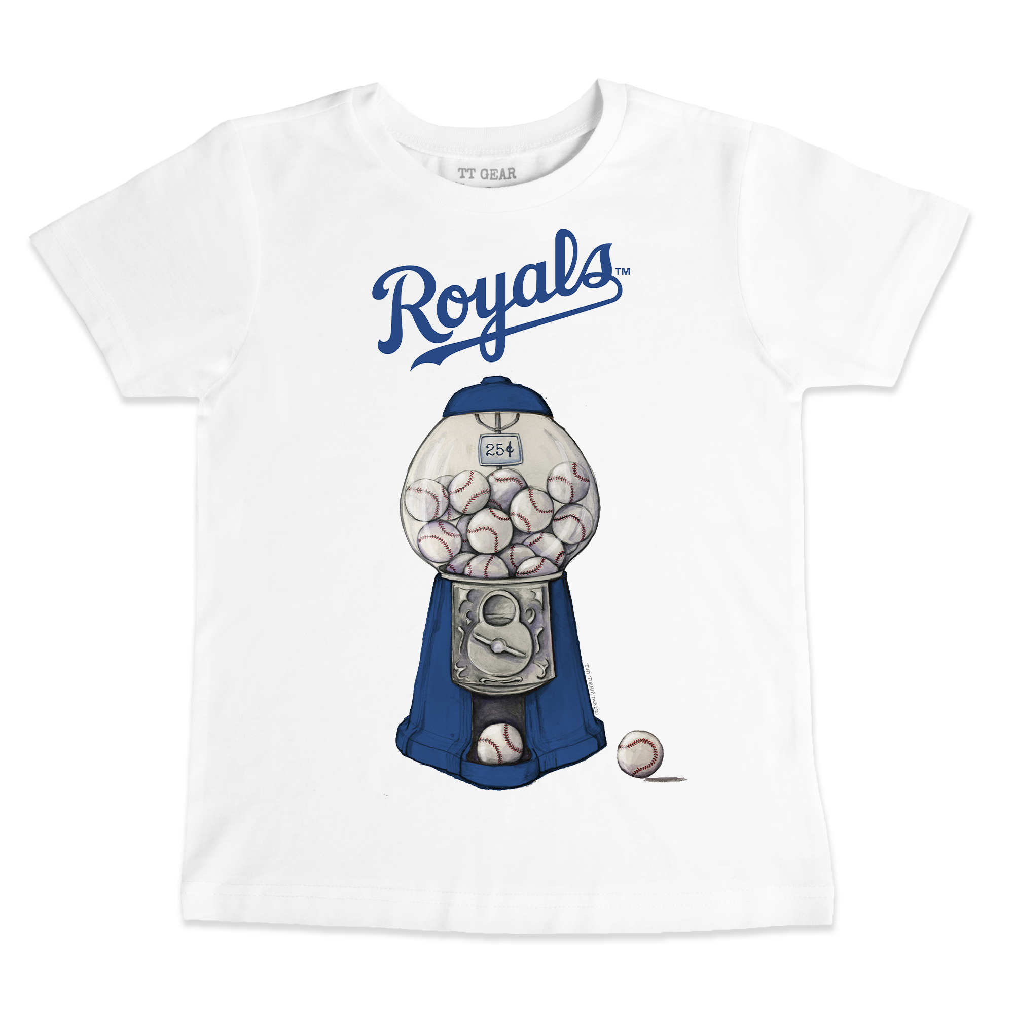 Toddler Tiny Turnip White Kansas City Royals Gumball Machine T-Shirt