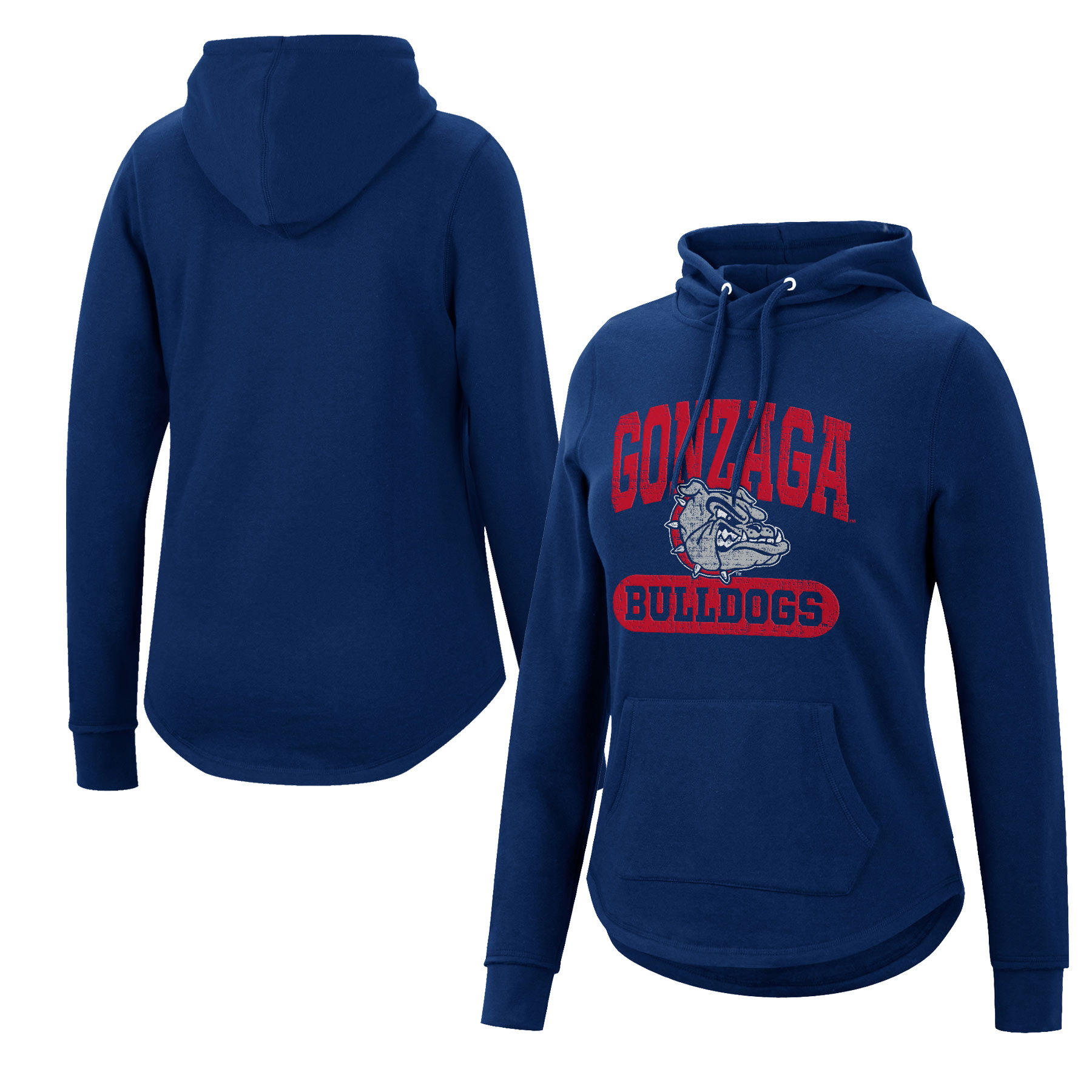 Women's Colosseum Navy Gonzaga Bulldogs Core Crossover Pullover Hoodie - Image 5