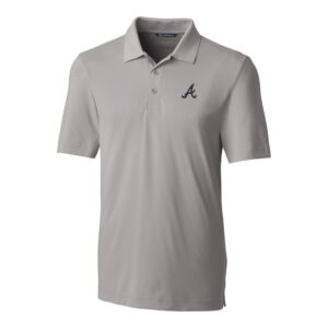 Men's Cutter & Buck Gray Atlanta Braves Big & Tall Forge Stretch Polo