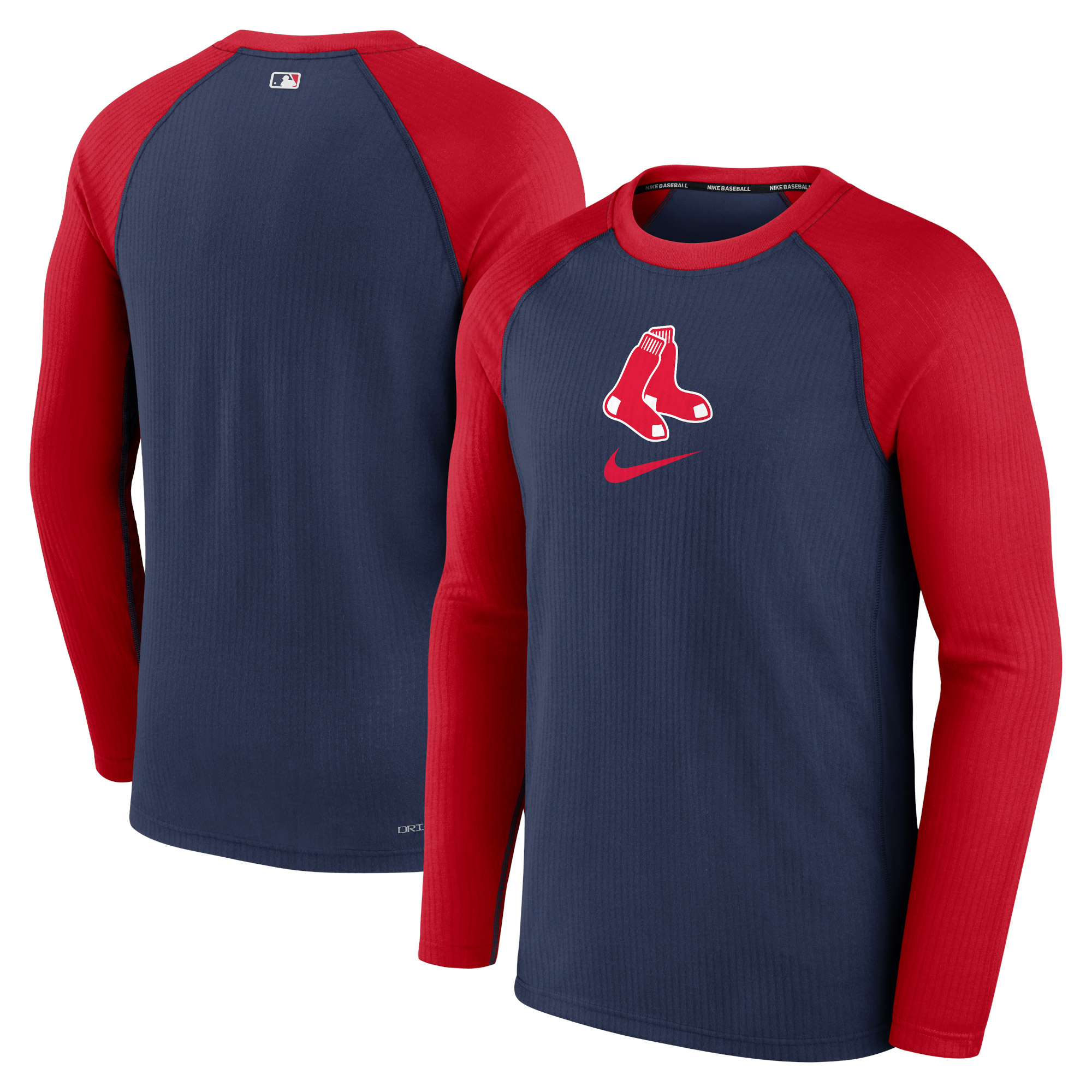 Men's Nike Navy Boston Red Sox Authentic Collection Game Raglan Performance Long Sleeve T-Shirt
