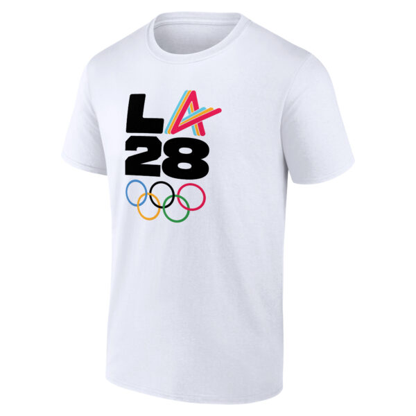 Men's White LA 2028 Summer Olympics Athlete Spirit T-Shirt - Image 3