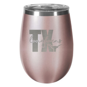 Texas Longhorns 10oz. Rose Gold Wine Tumbler
