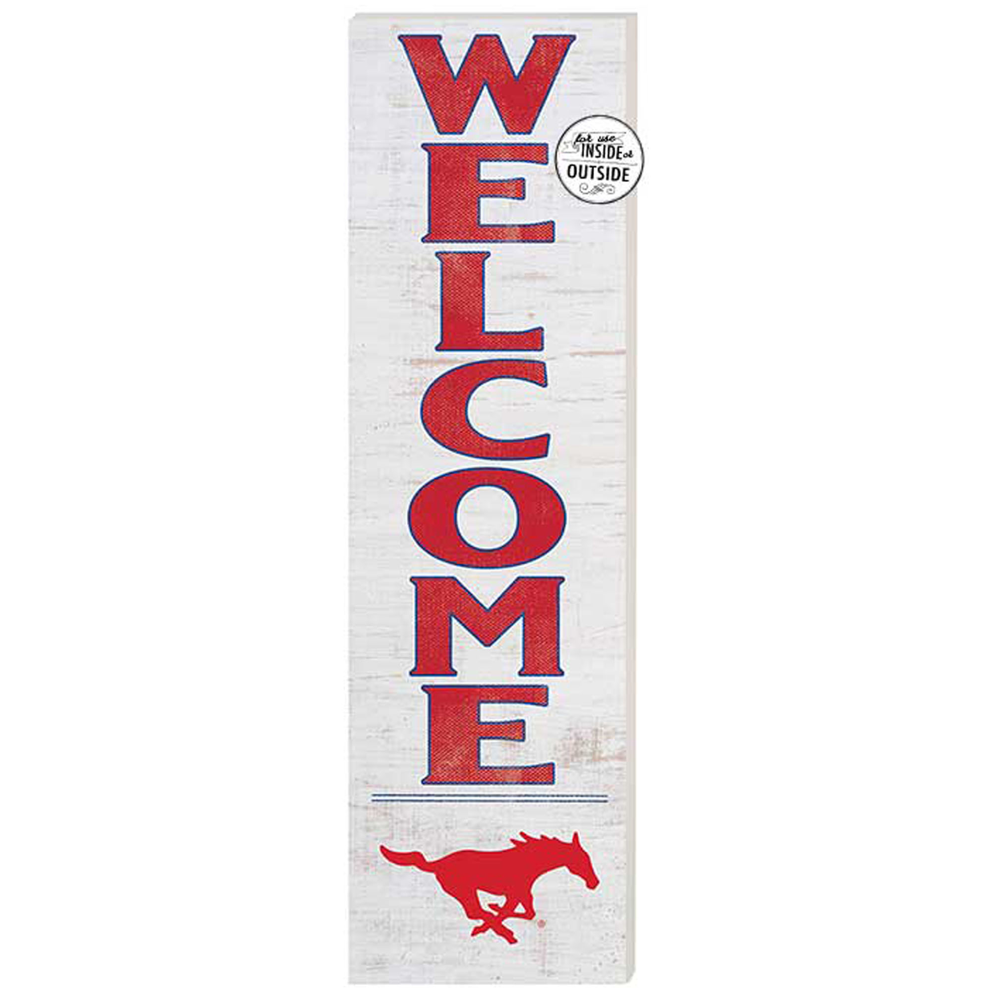 White SMU Mustangs 10'' x 35'' Indoor/Outdoor Welcome Sign