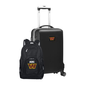 MOJO Black Washington Commanders Personalized Deluxe 2-Piece Backpack & Carry-On Set